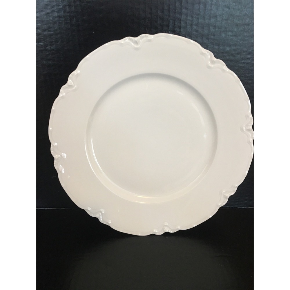 2 Vintage Haviland Limoges Ranson All White Dinner Plates 9 1/2"